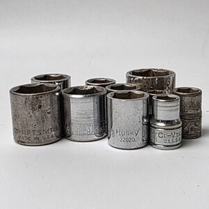 Used Various 3/8" Shallow 6 Point Sockets  **READ DESCRIPTION **  #0682